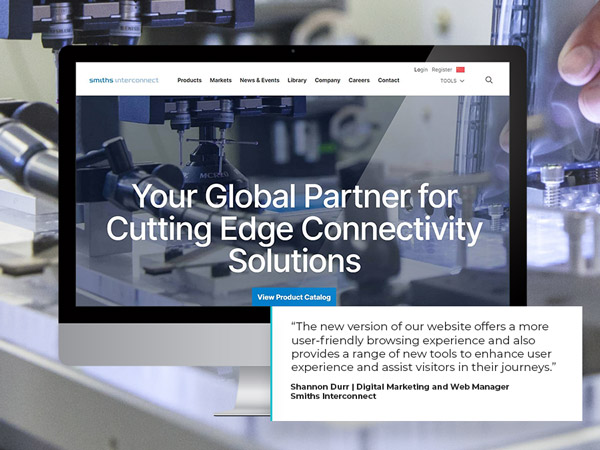 Smiths Interconnect Web Mockup With Testimonial