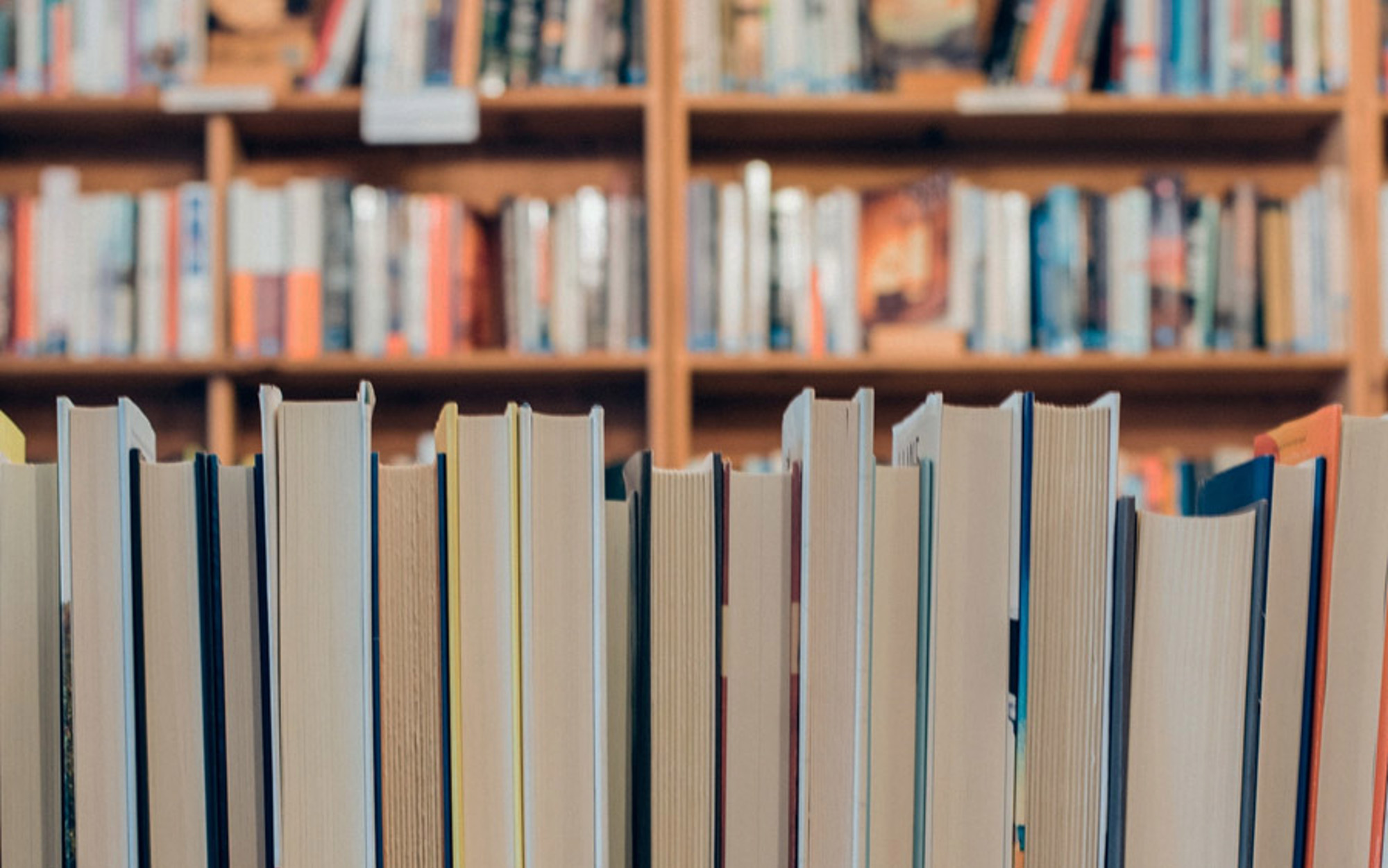 Shelves with books