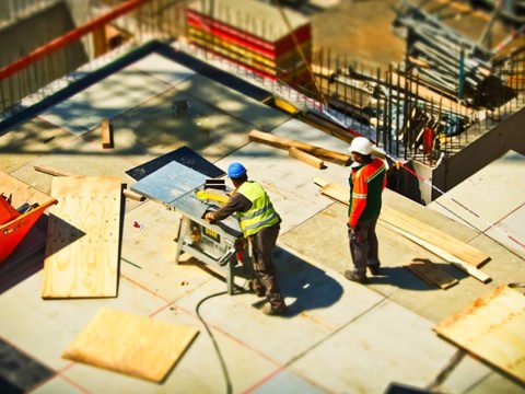 Workers at a building site