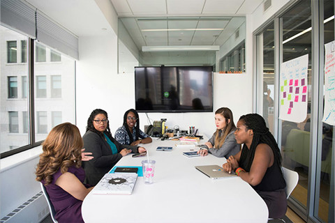 A group of women in a meeting