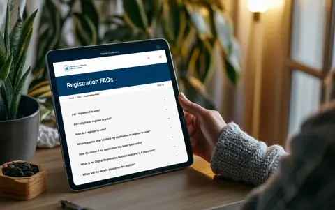 EONI Feature Faqs Woman Holding Tablet @5Xl