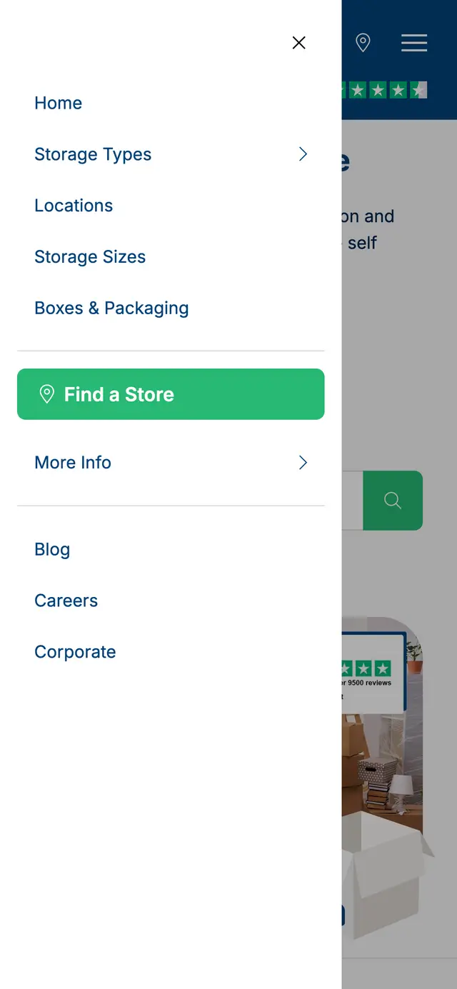 Safestore - Mobile Nav