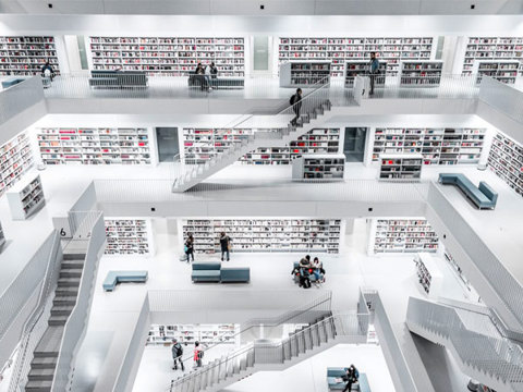The inside of a library