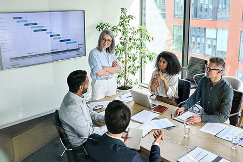 A team in a meeting