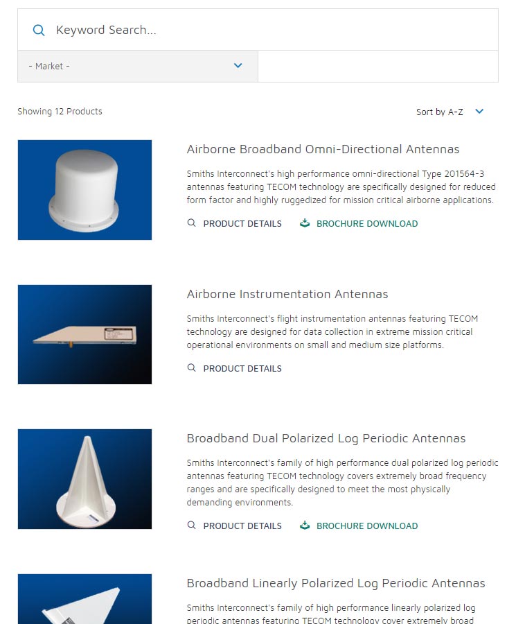 Smiths Interconnect Site Product Listing Page(Tablet)