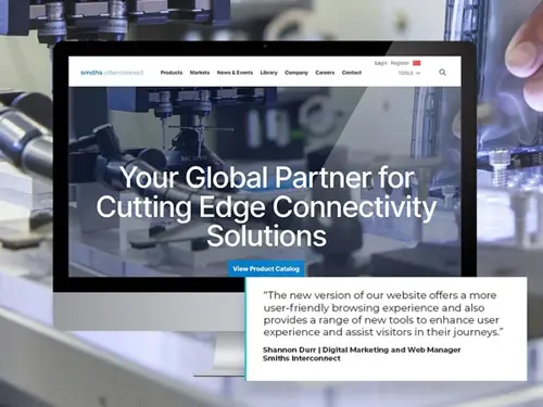 Smiths Interconnect Web Mockup With Testimonial