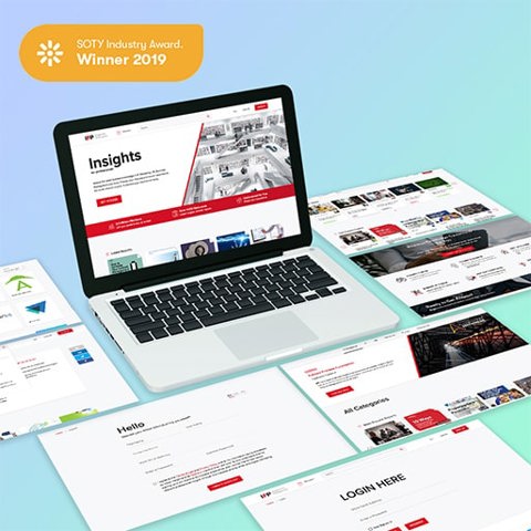 Insights for Professionals site 3 screen mockup