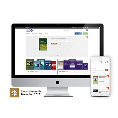 American Psychiatric Association Publishing site desktop mockup