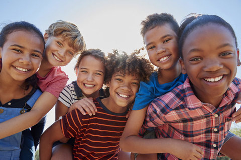 A group of children