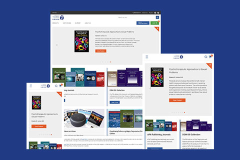 American Psychiatric Association Publishing site 3 screen mockup
